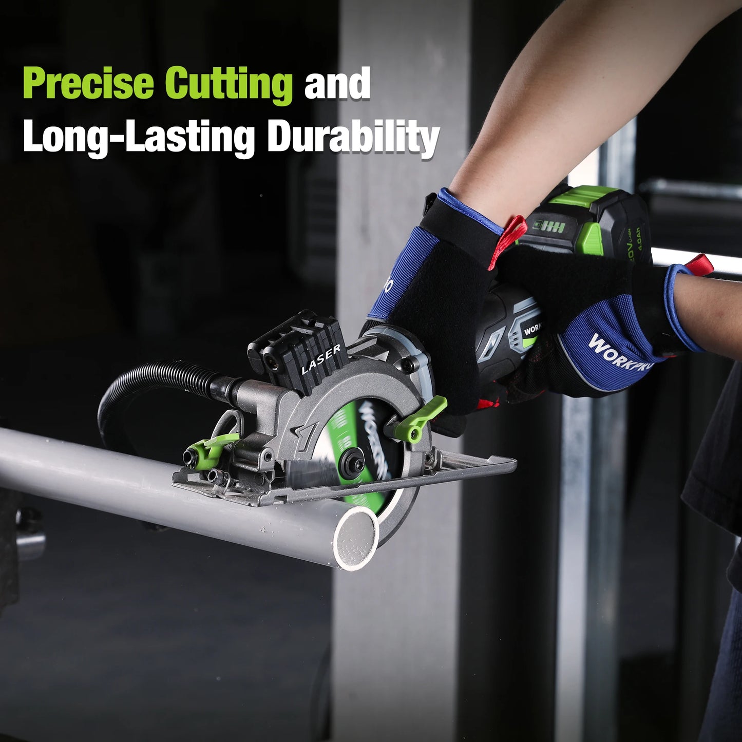 WORKPRO 20V Cordless Circular Saw With Laser 115mm Blade 710W