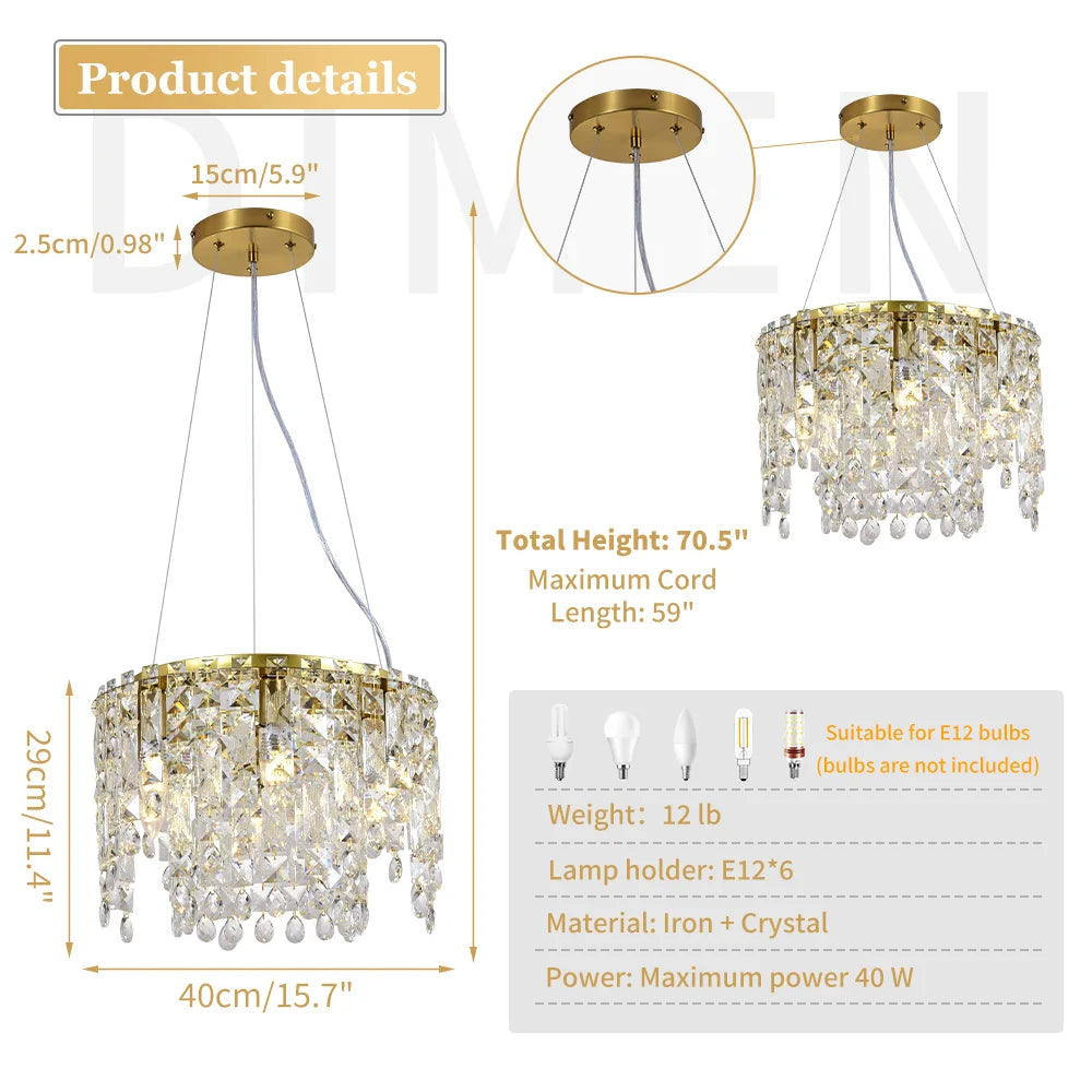 DF Light House Modern Crystal Chandelier For Living Room
