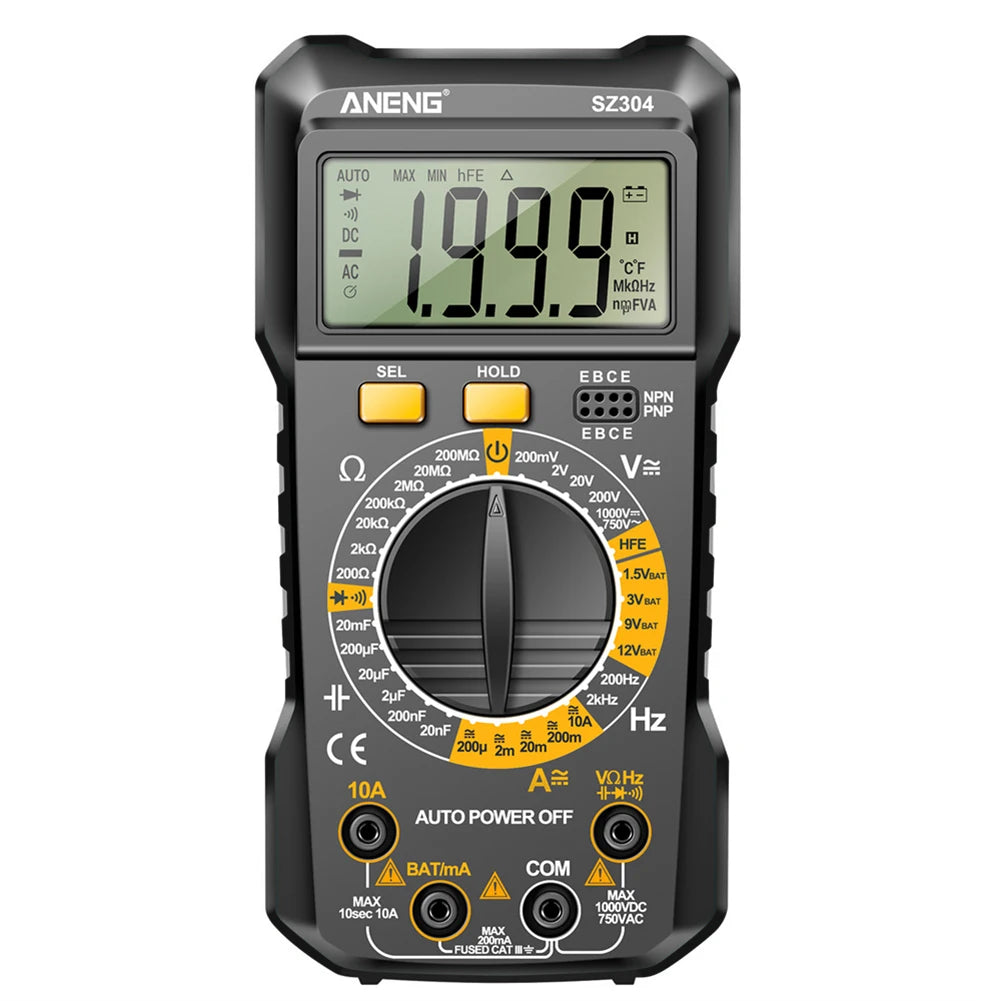 ANENG Digital Multimeter Voltage Current Ohm Tester With Screen