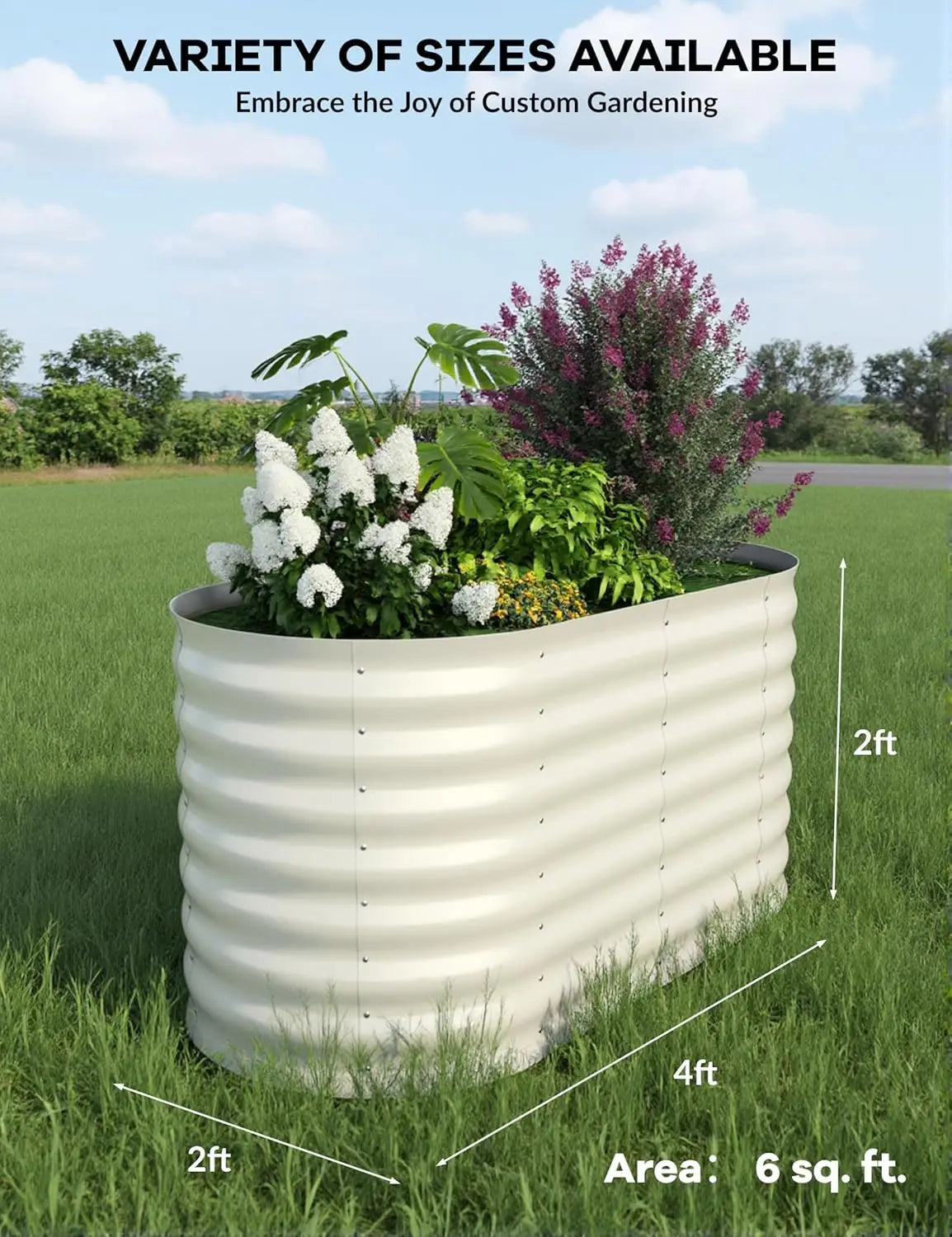 TWISTER.CK Galvanized Raised Garden Bed Kit Outdoor Open Bottom Planter