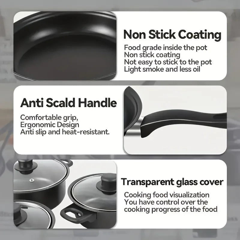 AEHOME 13-Piece Nonstick Cookware Set Induction Compatible