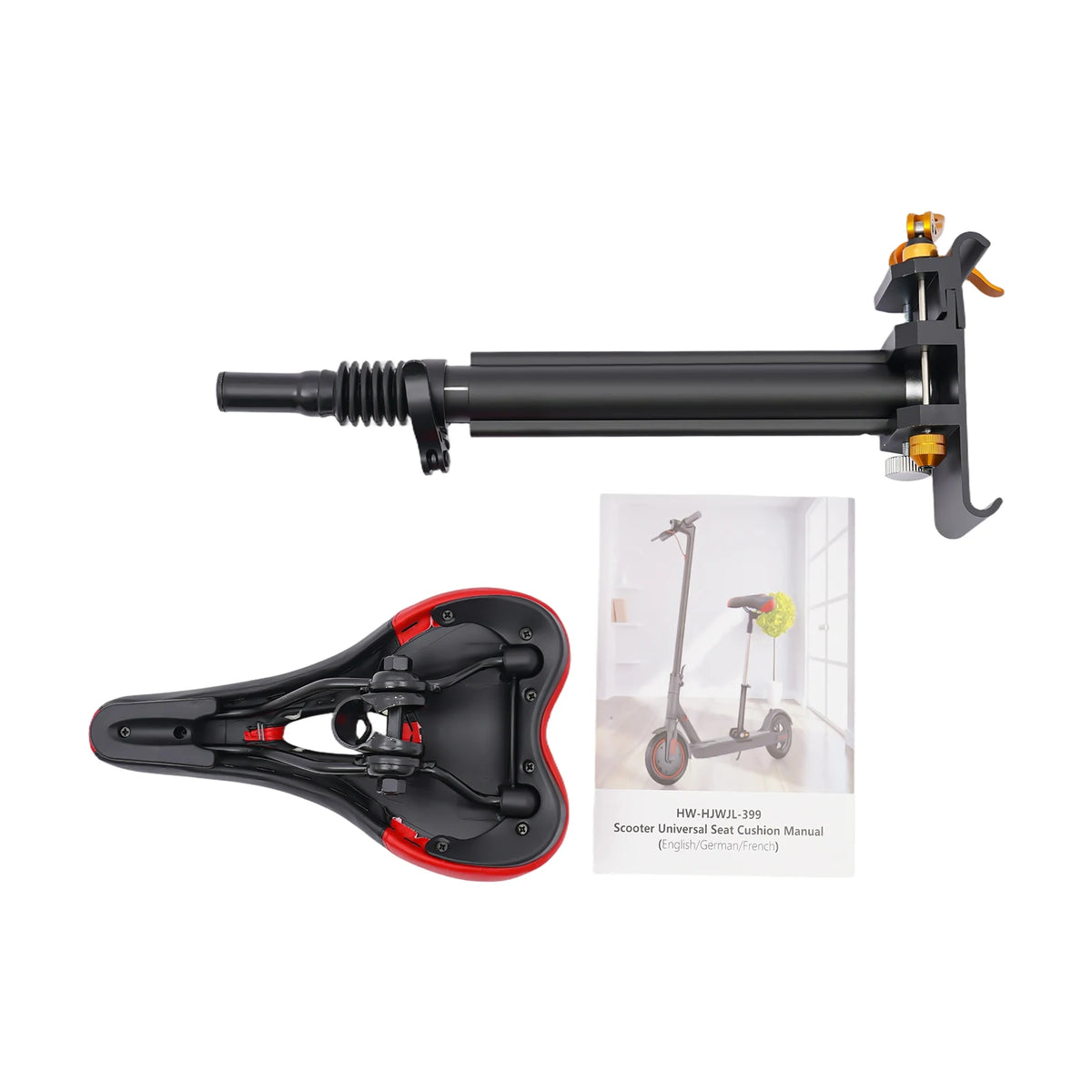 Adjustable Ergonomic PU Electric Scooter Seat Shock Absorbing Saddle
