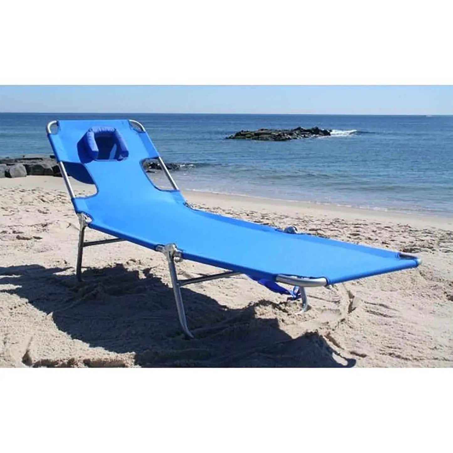 Beach Lounge Chair Folding Reclining Outdoor Chaise Lounger Portable Adjustable