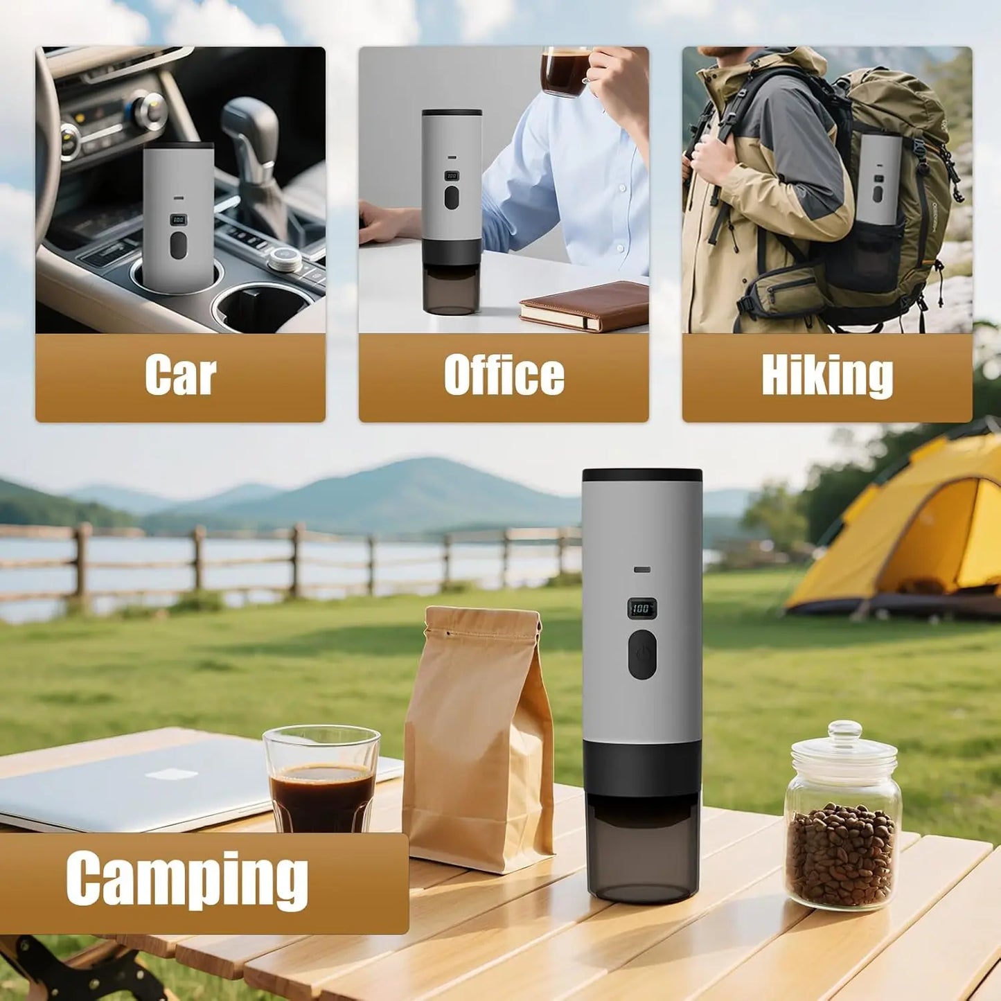 XMSJ Portable Espresso Coffee Maker With 7800mAh Battery