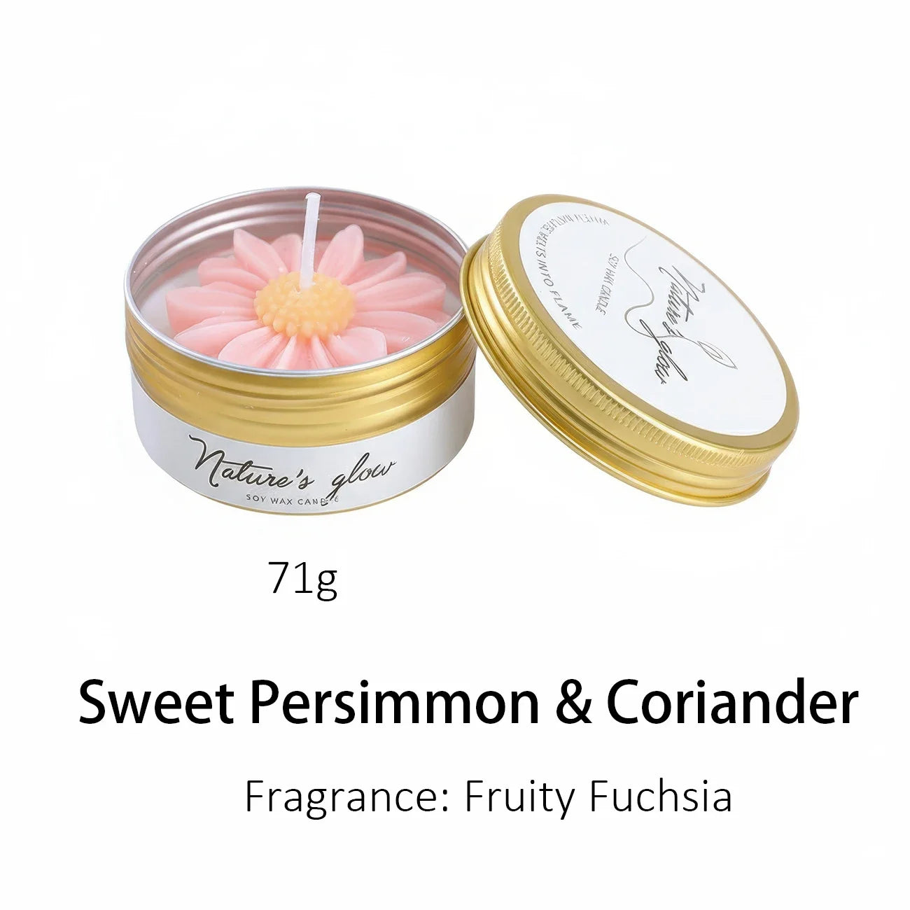 Chamomile Scented Soy Wax Candle Tin Handmade For Bedroom Decor
