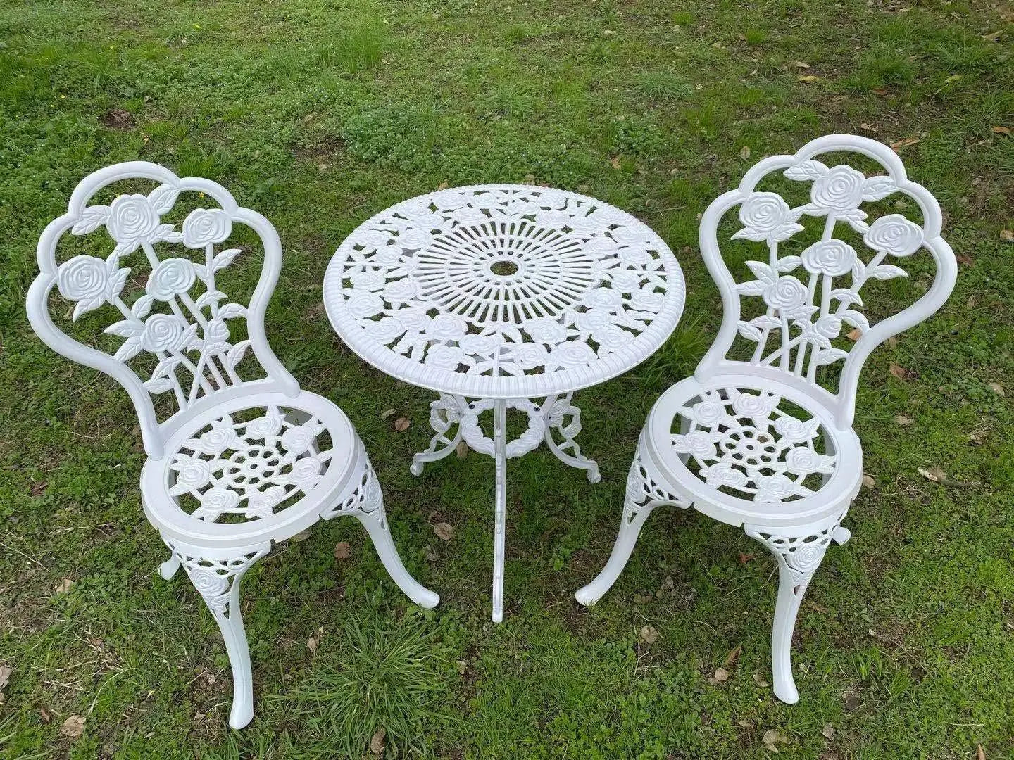 Durable Cast Aluminum Outdoor Bistro Set for Patio Table