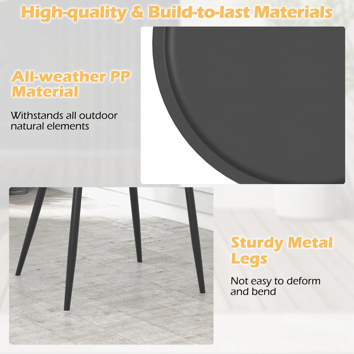 HOMASIS All Weather Patio Bistro Set Table And Chairs