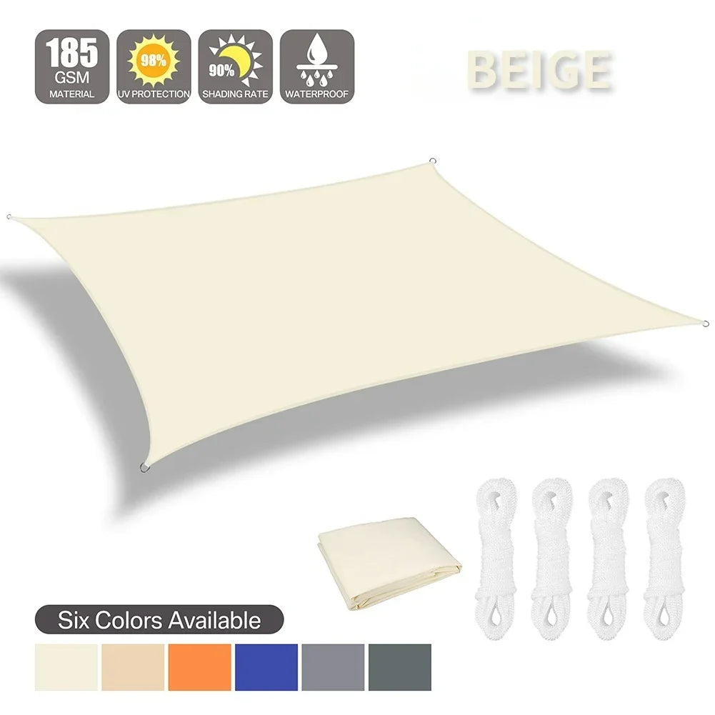 Waterproof Shade Sail for Outdoor Patio and Garden Canopy