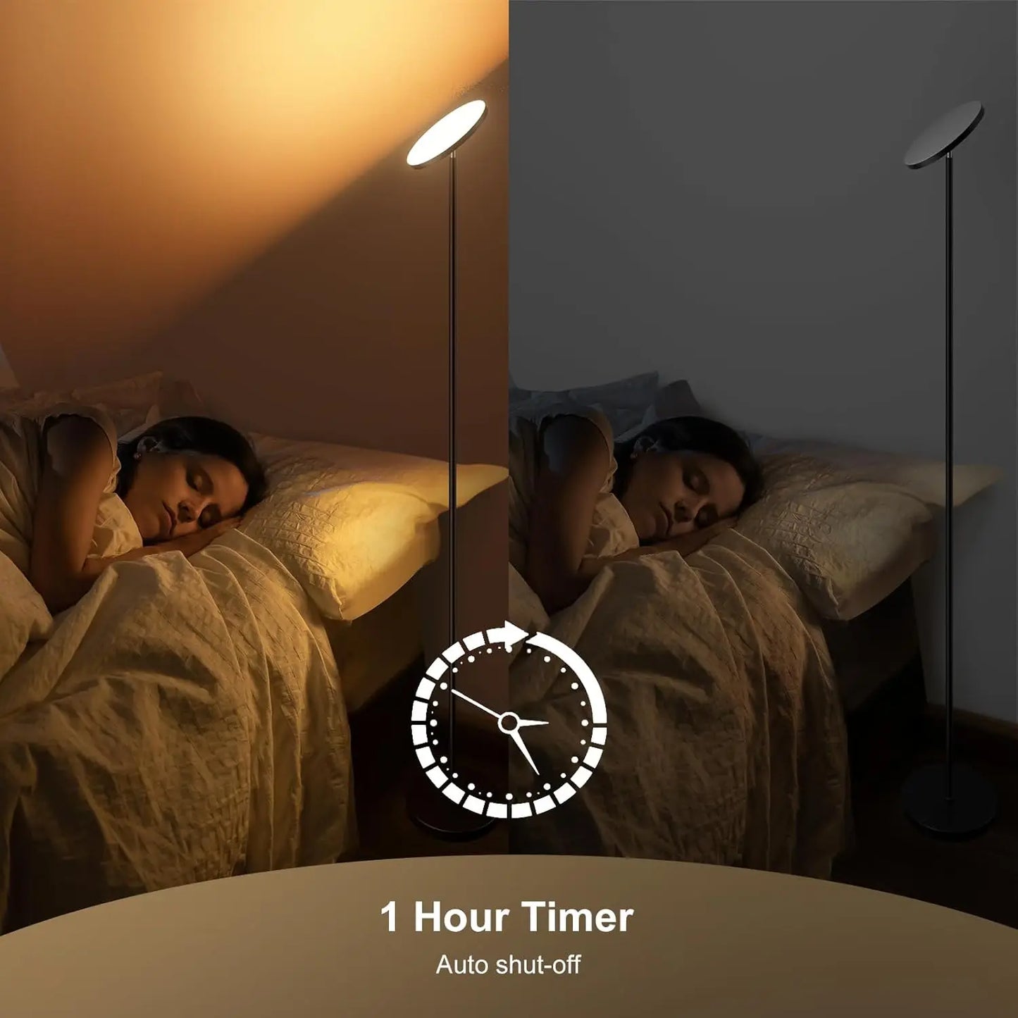 XMSJ RGB LED Torchiere Floor Lamp With Remote Dimmable