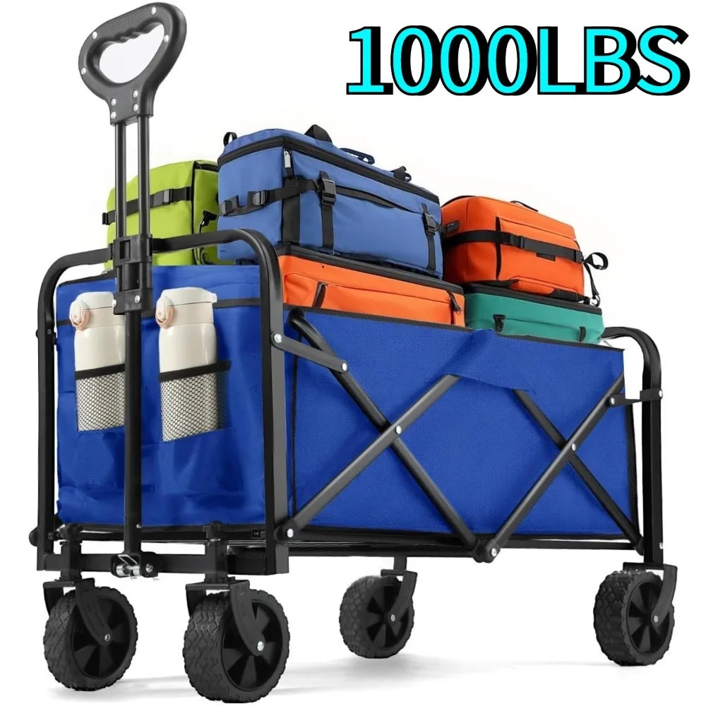 Collapsible Wagon Foldable All-Terrain Grocery Beach Wagon Cart