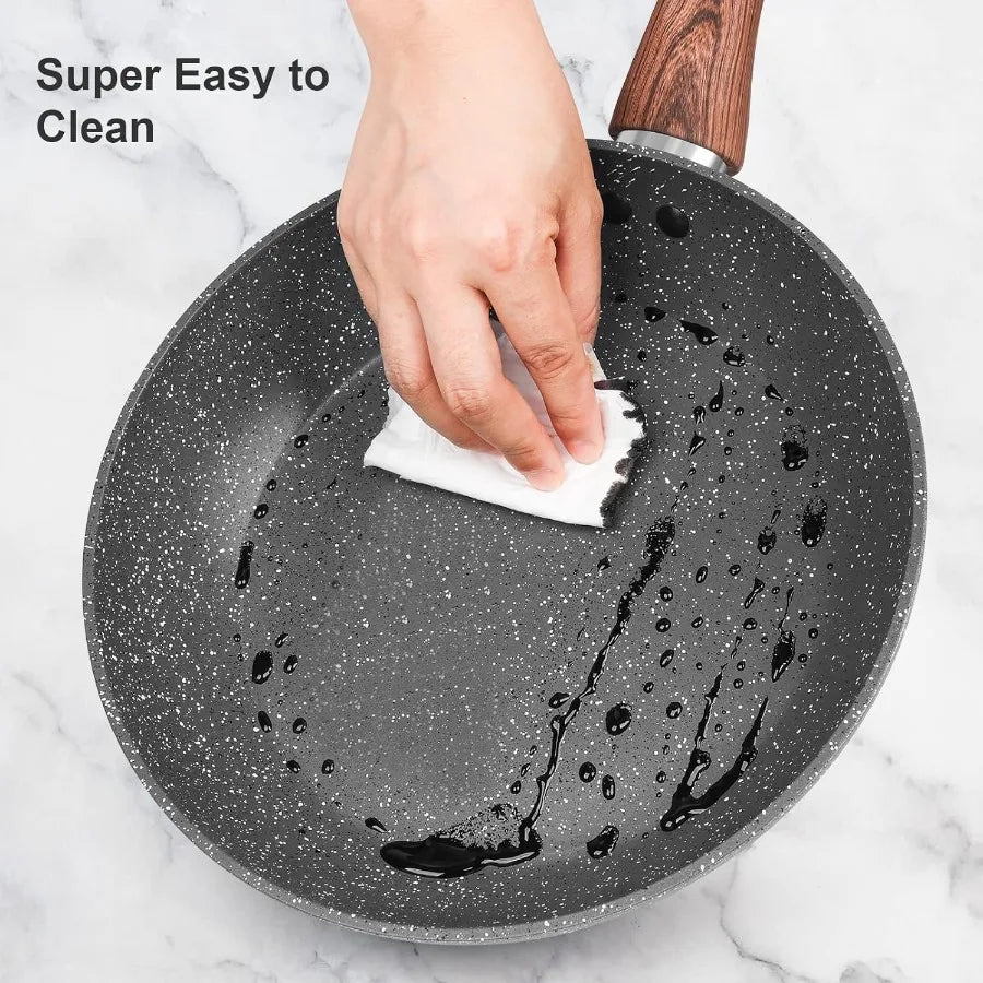 OLOEY Granite Non Stick Pots And Pans Set 11Piece Induction