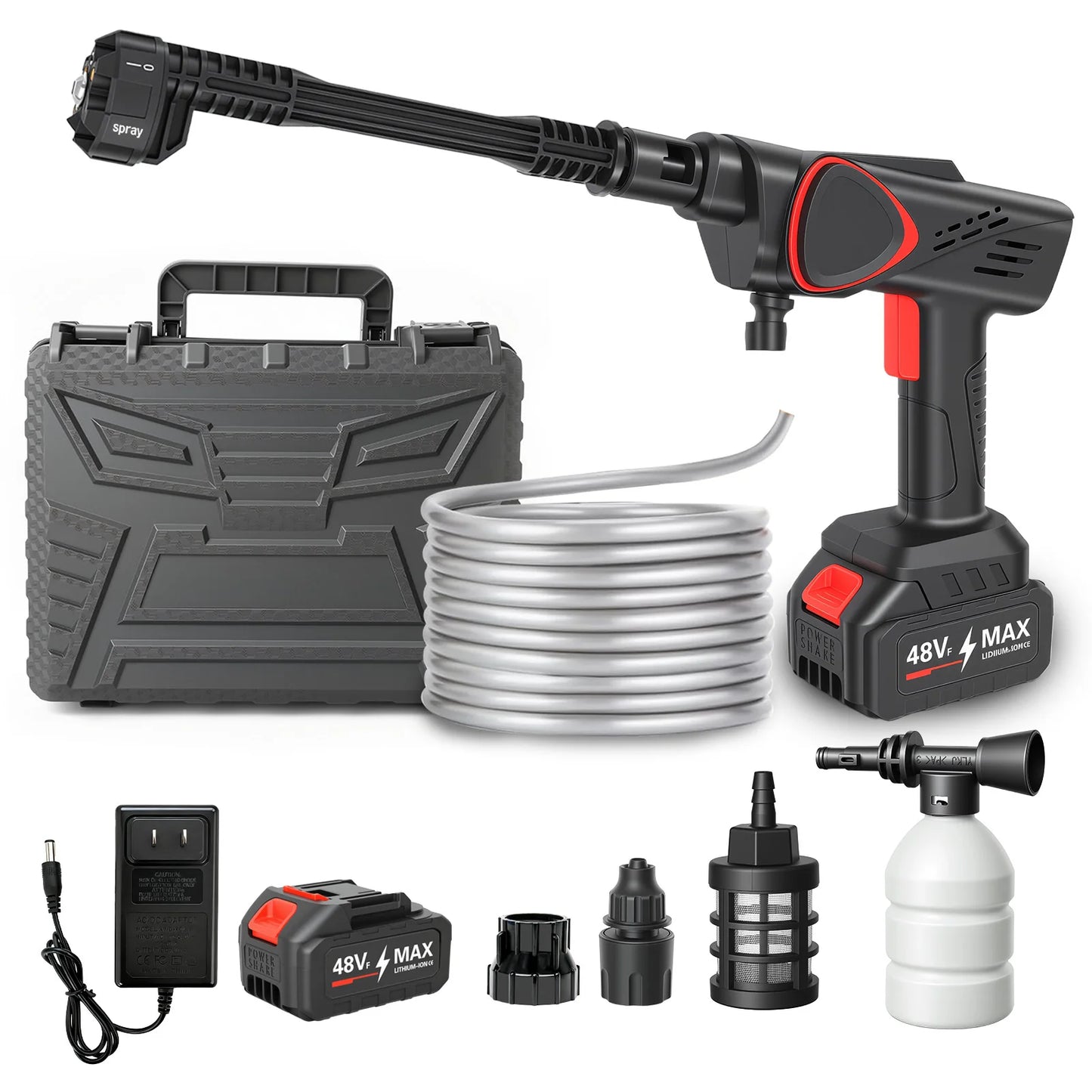 21V Cordless Pressure Washer 970 With Six In One Nozzle