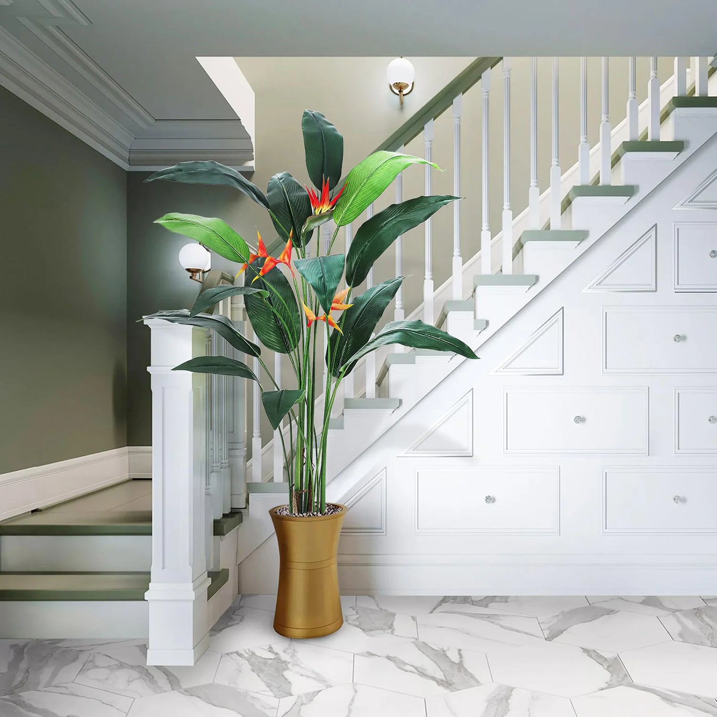 HiMISSCN Bird of Paradise Artificial Plant Twin Pack Home Decor