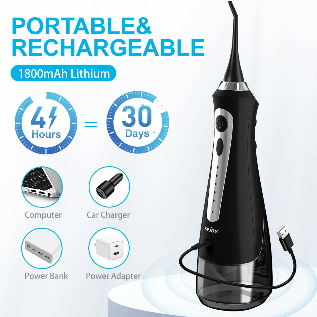 SEJOY Water Flosser Irrigator 5 Modes 8 Jet Tips Pro