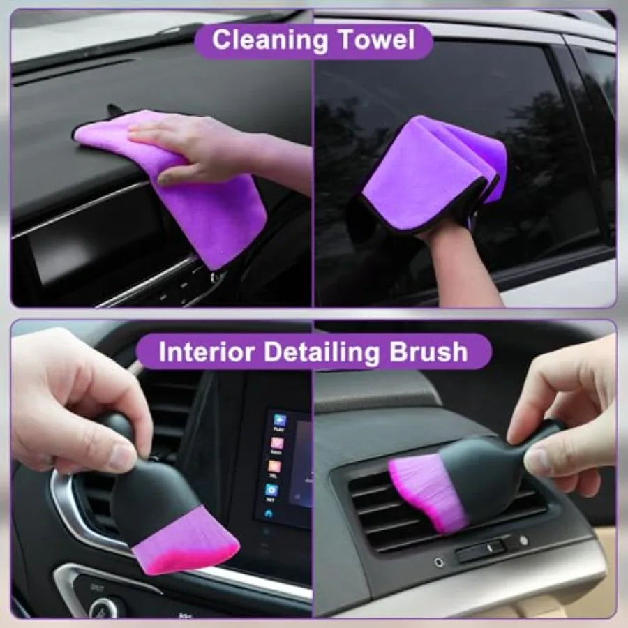 Windshield Cleaner Tool 17-Piece Car Interior Cleaning Kit