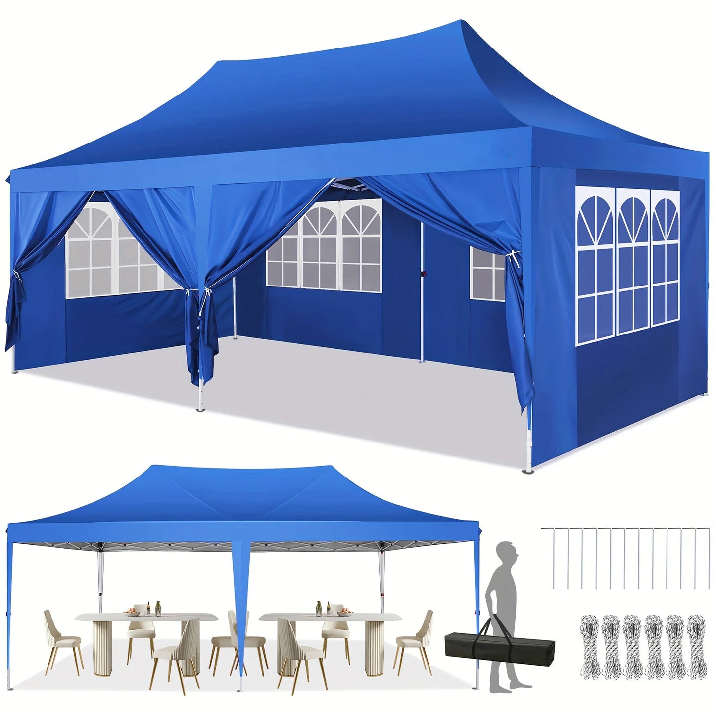 Tooluck Pop Up Canopy Gazebo Outdoor Tent With Sidewalls