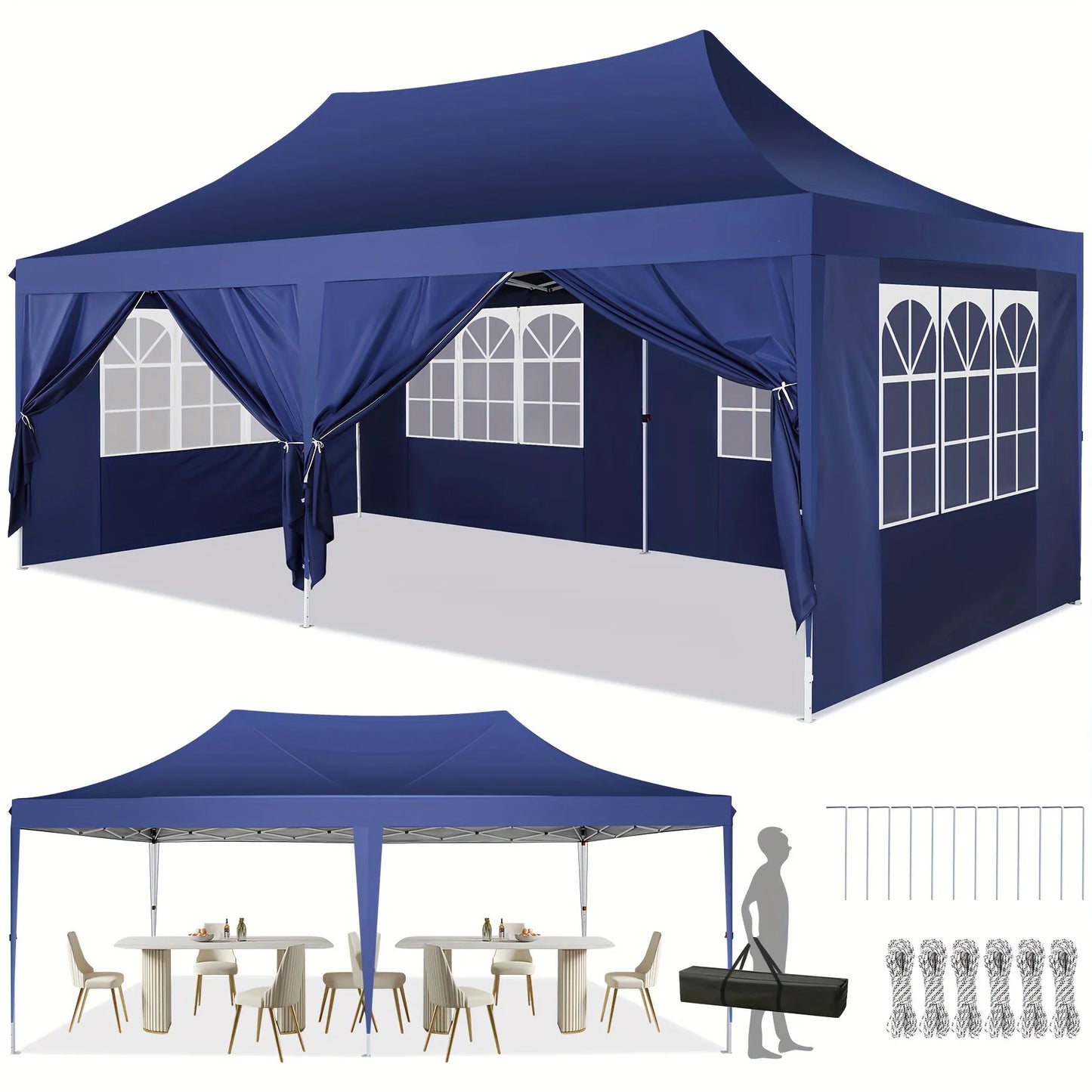 Tooluck Pop Up Canopy Gazebo Outdoor Tent With Sidewalls