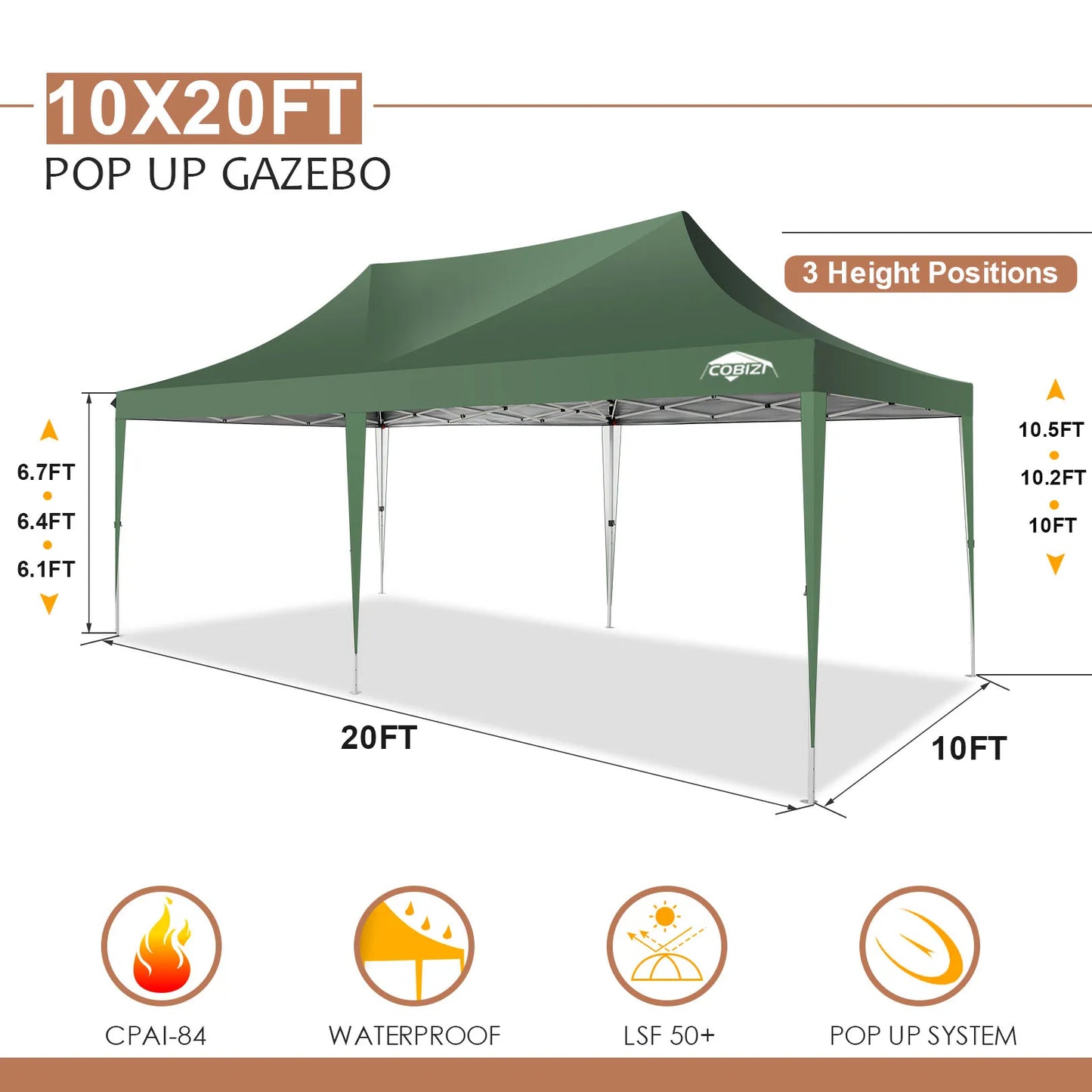 Tooluck Pop Up Canopy Gazebo Outdoor Tent With Sidewalls