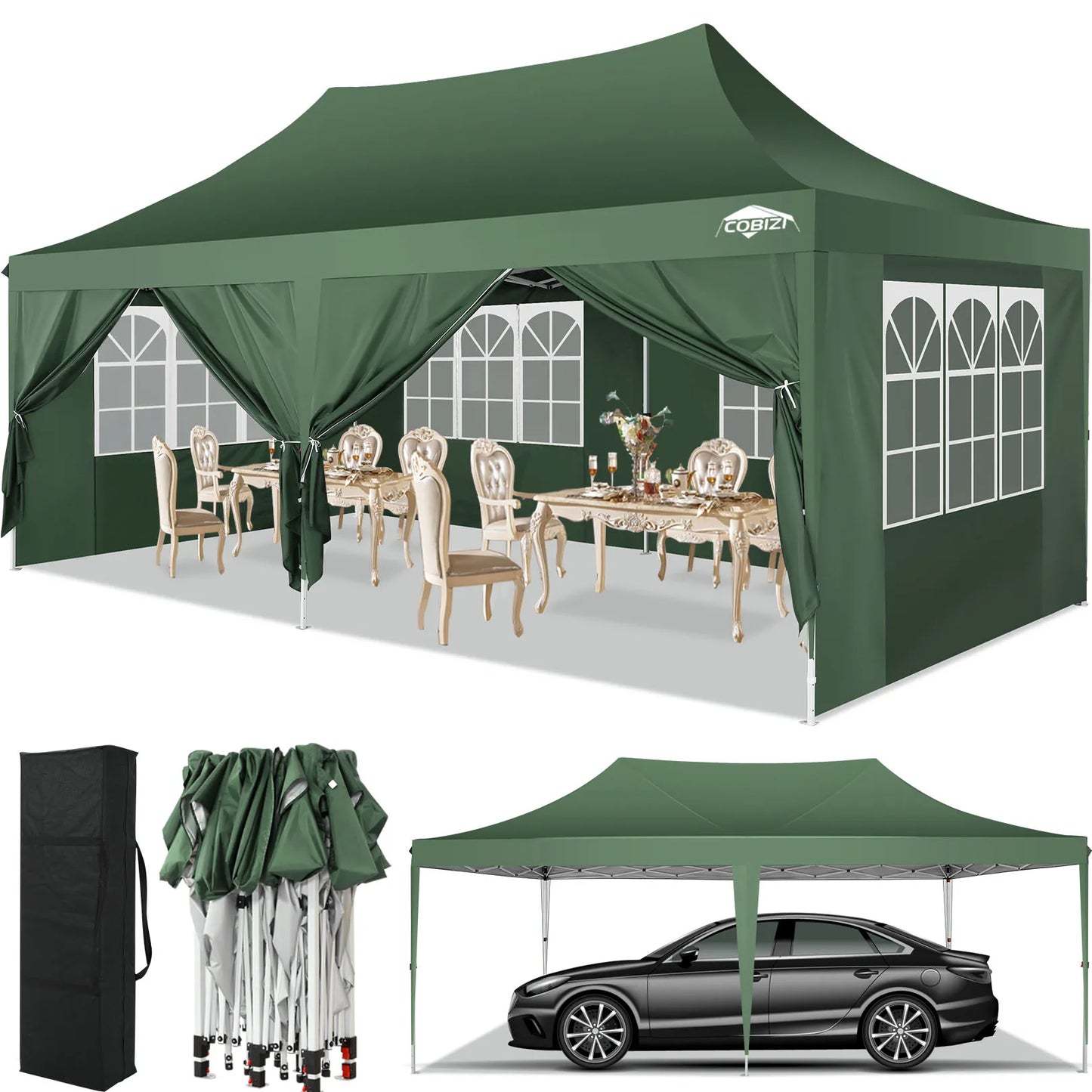 Tooluck Pop Up Canopy Gazebo Outdoor Tent With Sidewalls