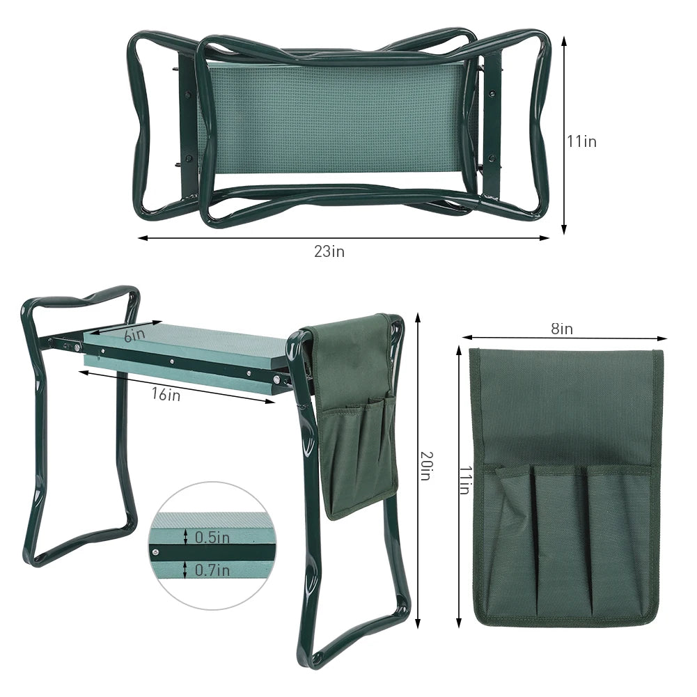 Heavy Duty Upgraded Garden Kneeler With Thick Padded Seat Folding