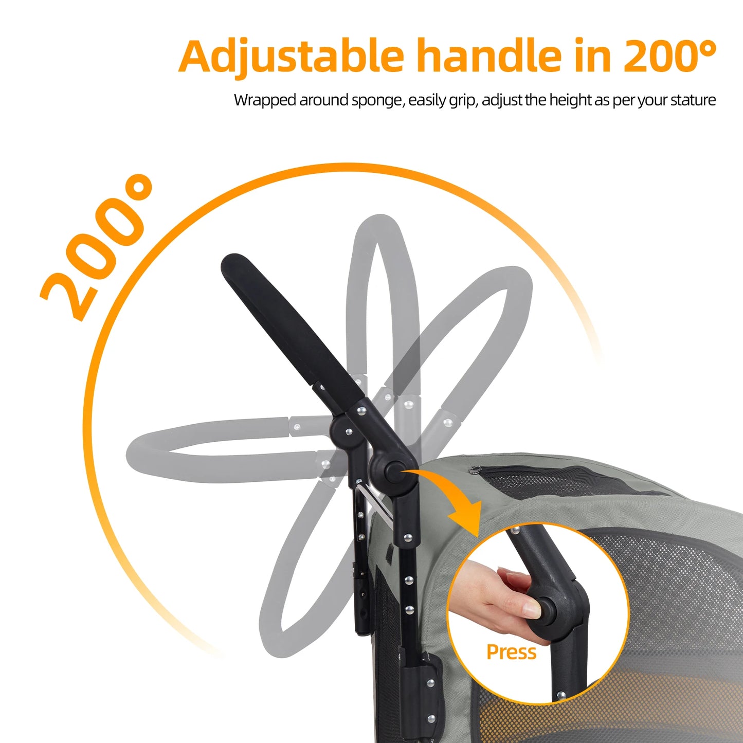 Breathable Foldable Four Wheel Portable Dog Stroller For All Breeds