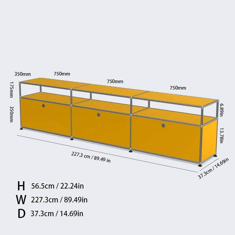 Bigcityfur TV Stand Storage Cabinet Metal Corner Display Unit