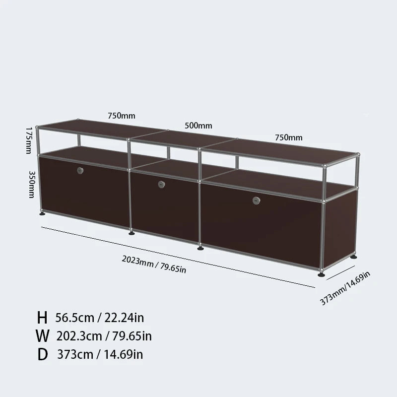 Bigcityfur TV Stand Storage Cabinet Metal Corner Display Unit