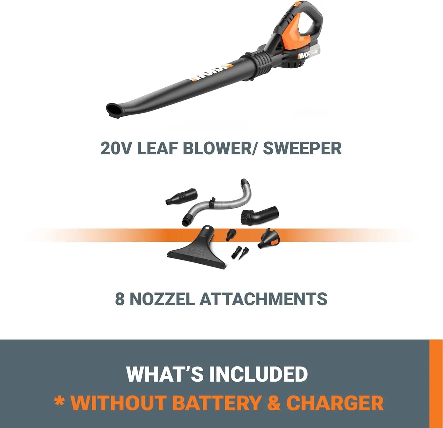 Cordless Leaf Blower 120 MPH Battery Not Included Long Nozzle