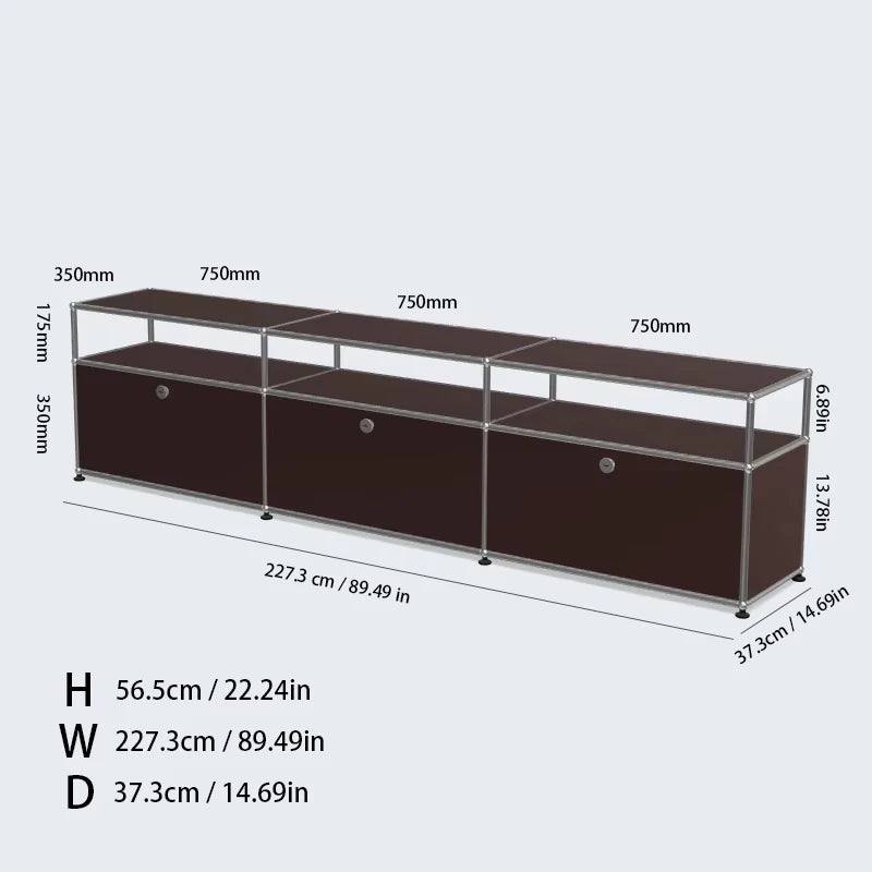 Bigcityfur TV Stand Storage Cabinet Metal Corner Display Unit