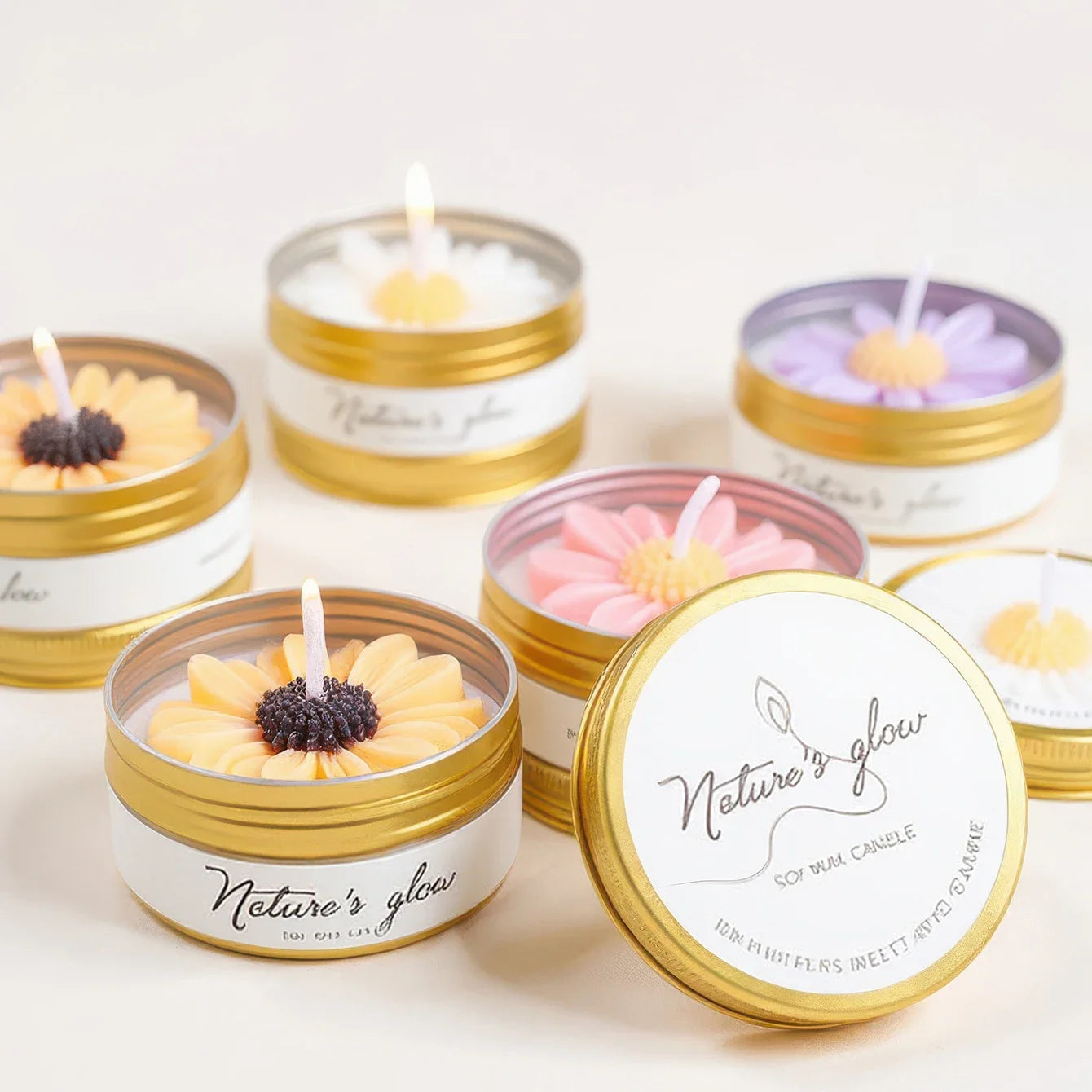 Chamomile Scented Soy Wax Candle Tin Handmade For Bedroom Decor