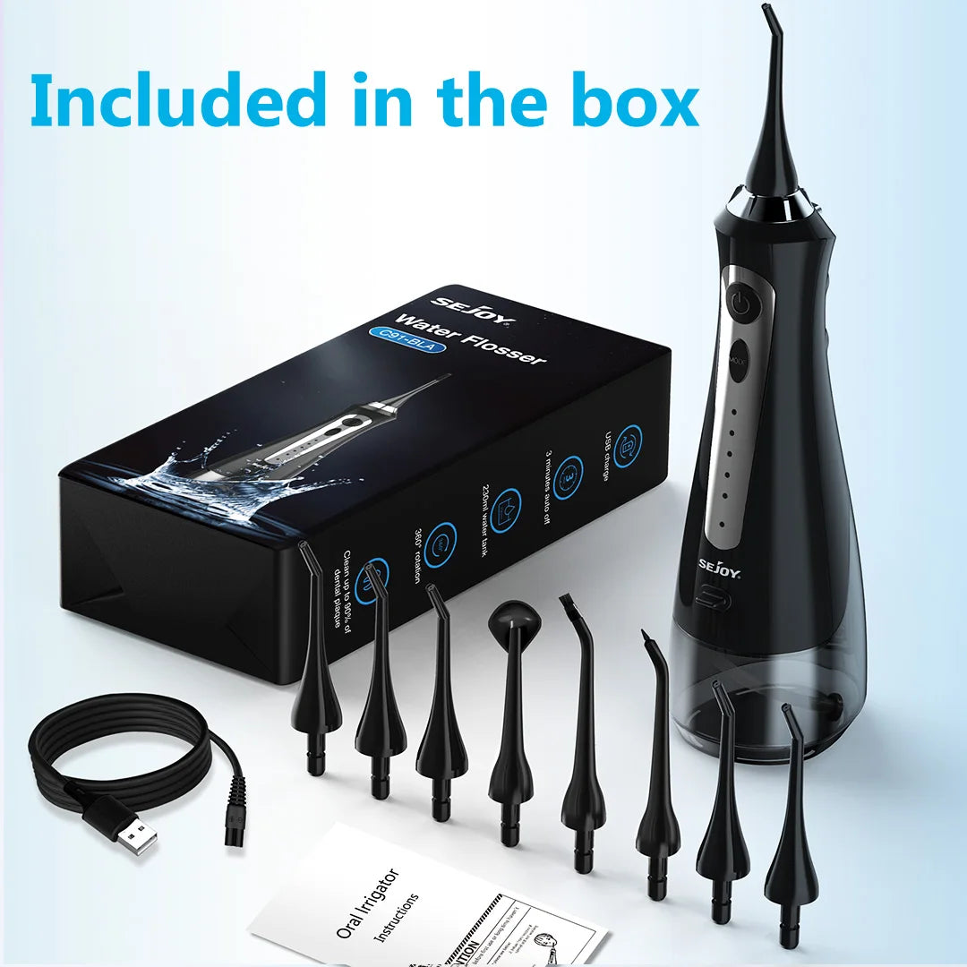SEJOY Water Flosser Irrigator 5 Modes 8 Jet Tips Pro