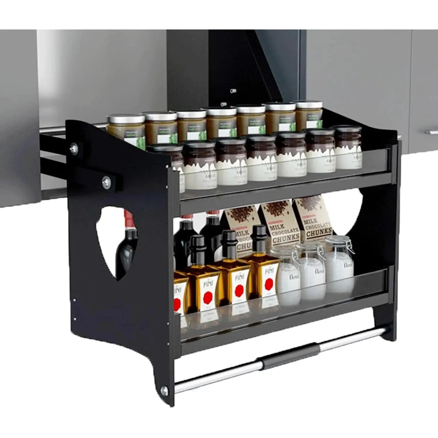 Bymaocar Pull Down Cabinet Organizer Two Tier