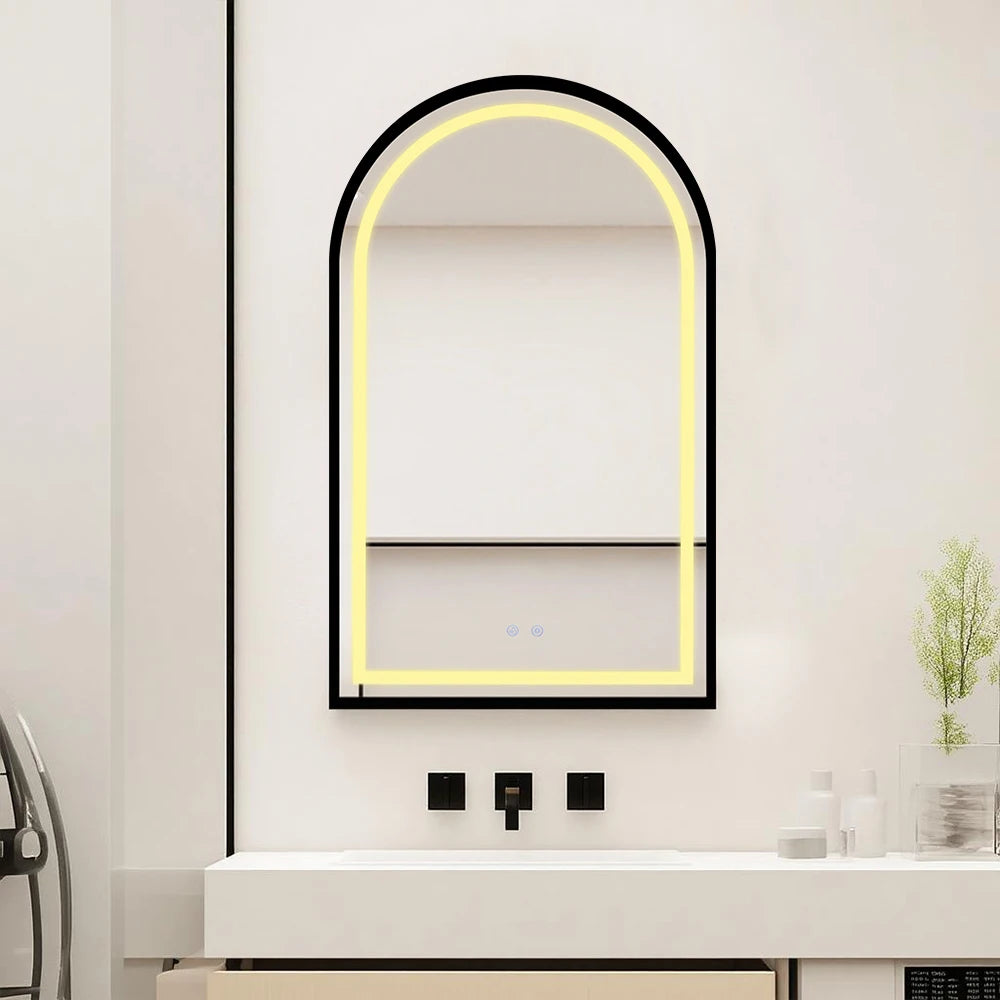 Arched LED Bathroom Mirror Anti Fog Wall Mounted Vanity Lighted