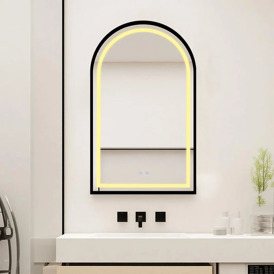 Arched LED Bathroom Mirror Anti Fog Wall Mounted Vanity Lighted