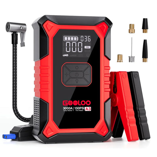 GOOLOO A3 Jump Starter With Air Compressor 3000A Booster