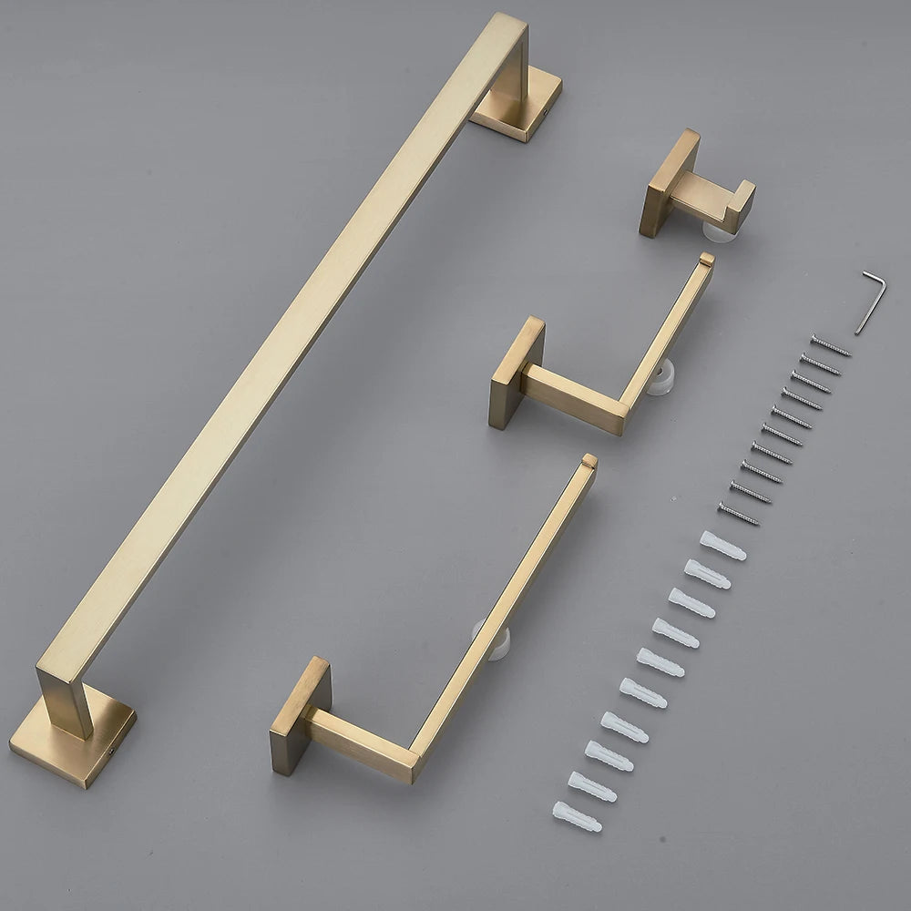 Onyzpily Bathroom Hardware Set Kit Wall Shelf Towel Bar
