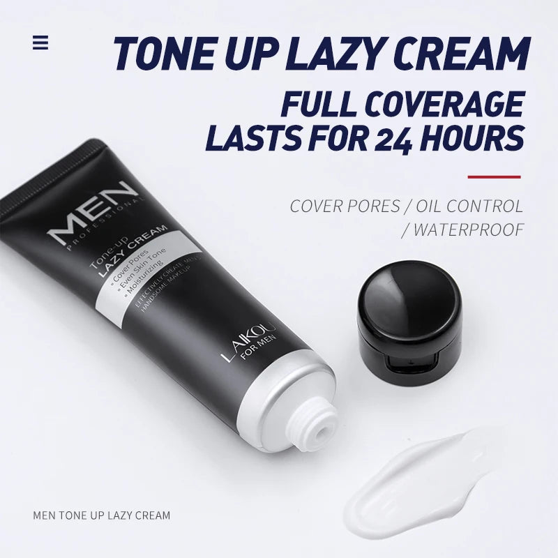 LAIKOU Men Skincare Set 4pcs Cleanser Toner Lotion Lazy Cream