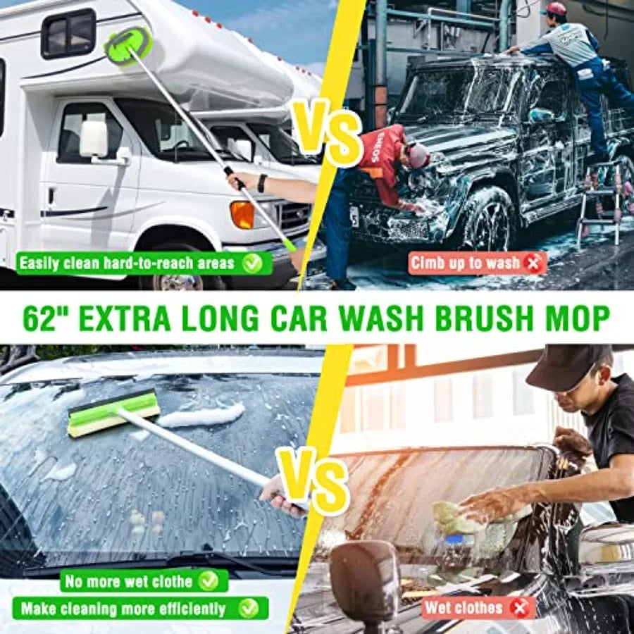 17 Piece Car Wash Kit With Extended Reach Brush Set