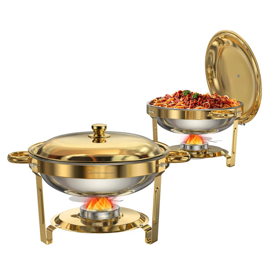 Round 5 Qt Chafing Dishes Buffet Set Stainless Steel Warmers