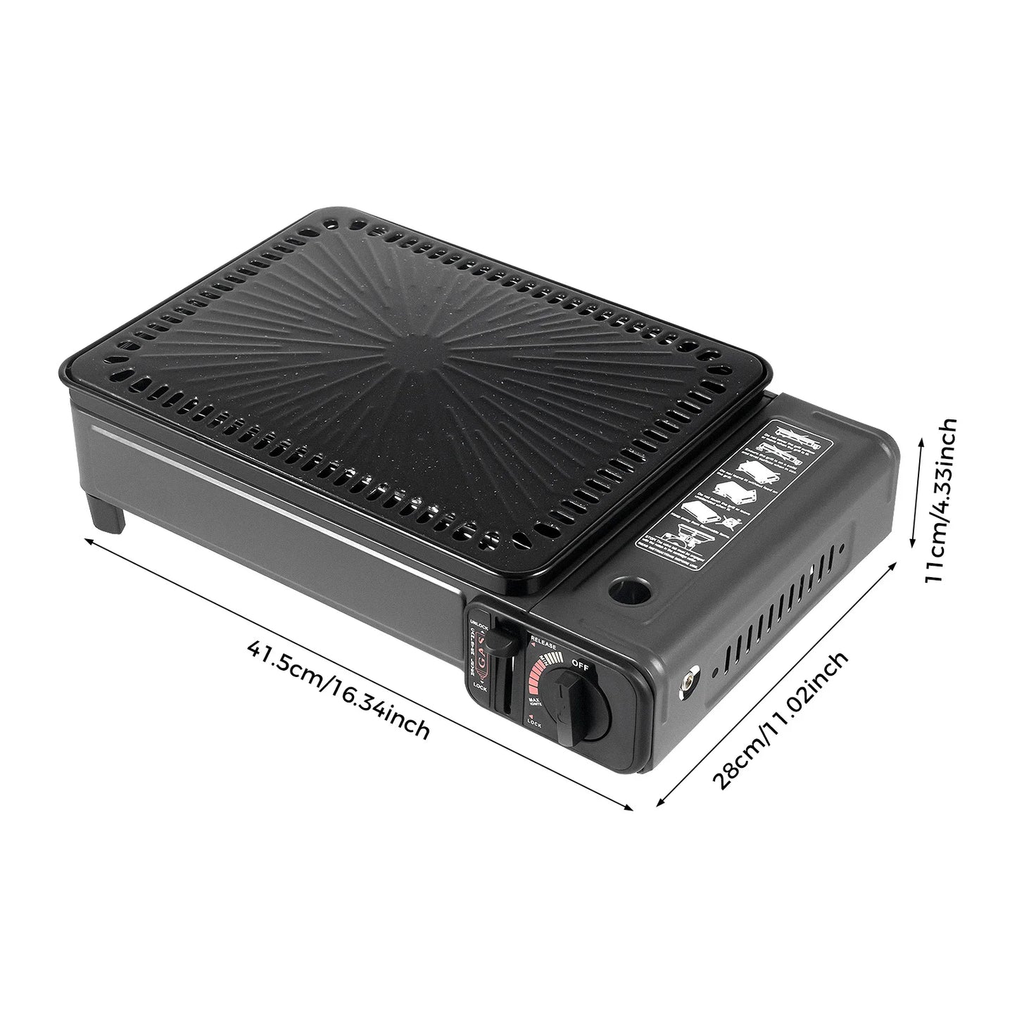 Bymaocar Portable Butane Gas Stove Grill For Outdoor Barbecue