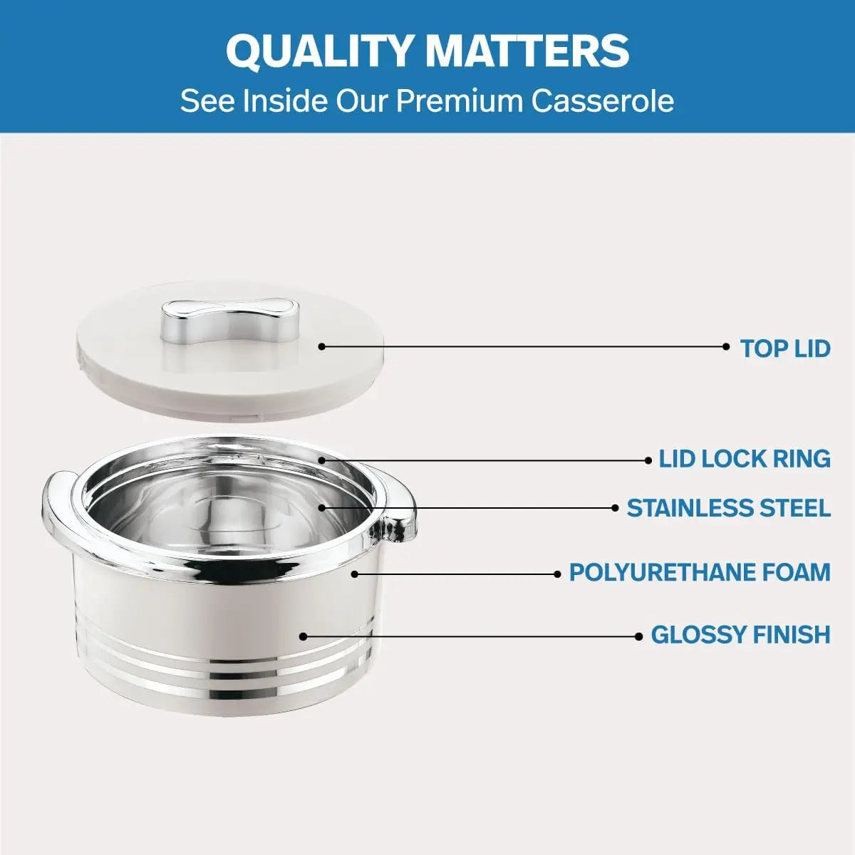 Insulated Casserole Dish Set With Lid Stainless Steel Serving Bowls