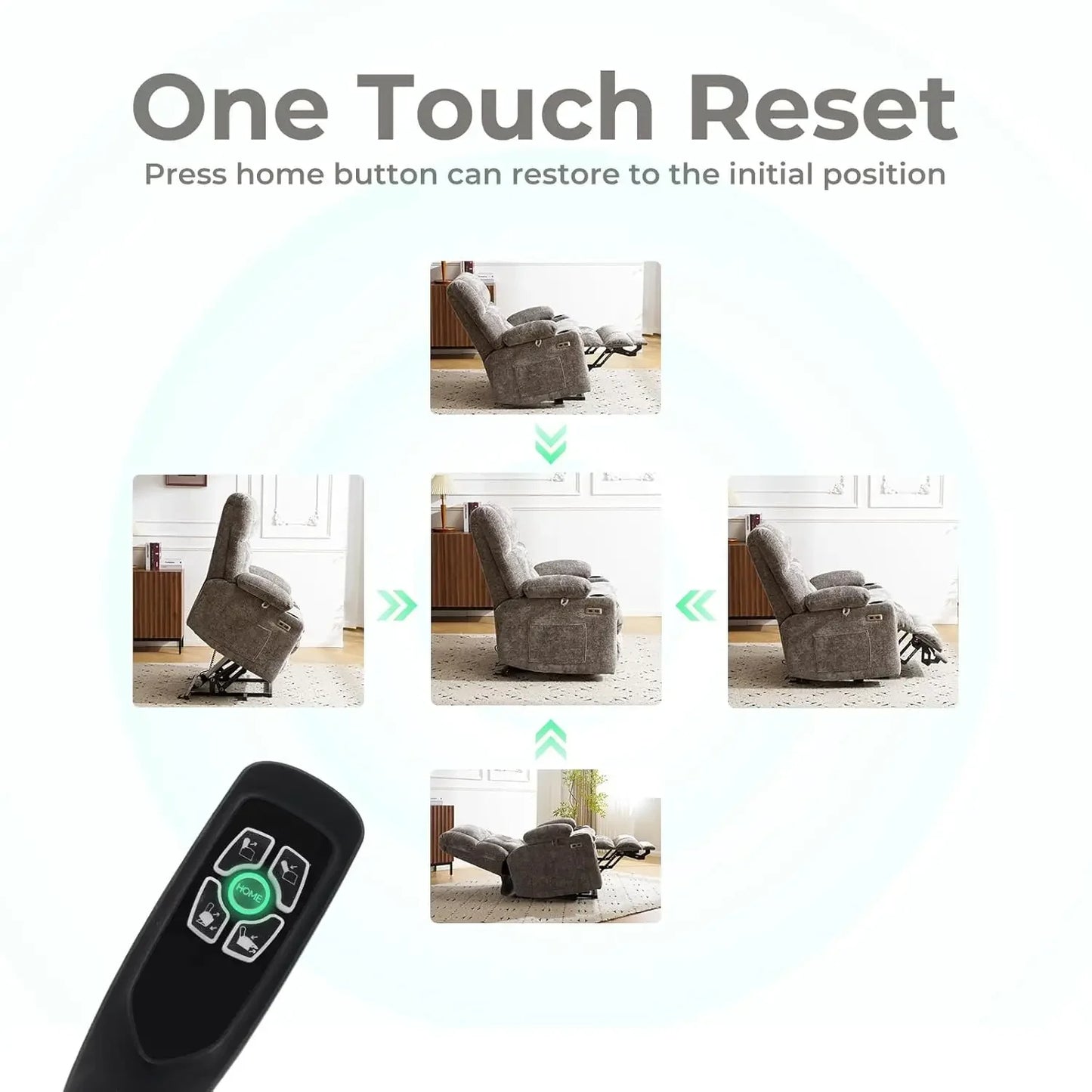 Dual Motor Lift Recliner With Massage And Heat Function