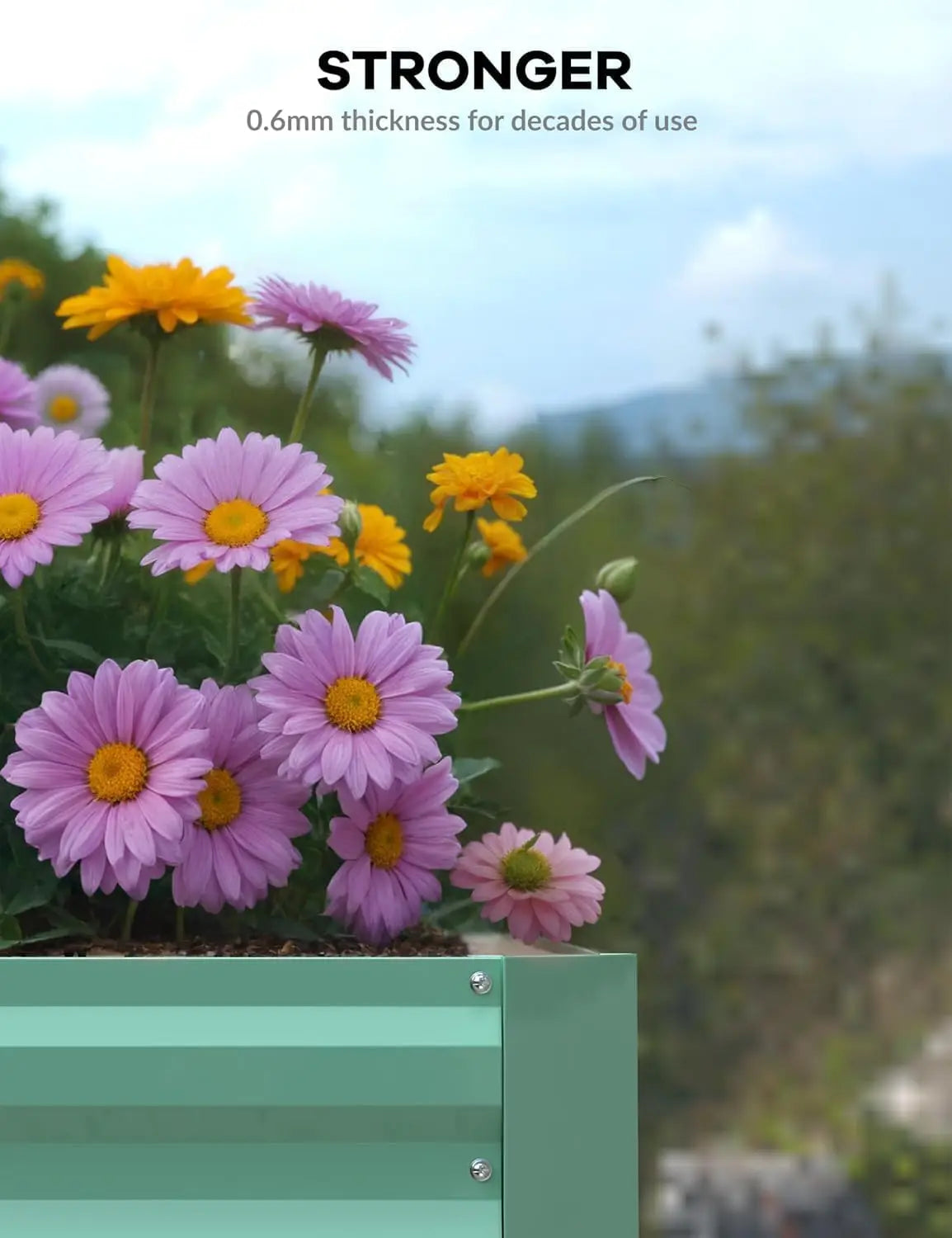 Twister.CK Galvanized Raised Garden Bed For Vegetables Flowers Herbs Planter