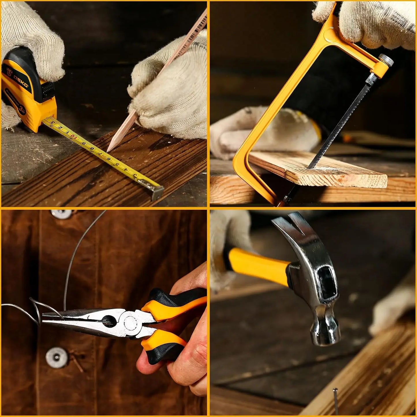 DEKODIY 12V Cordless Drill Tool Set With Toolbox Organizer Case