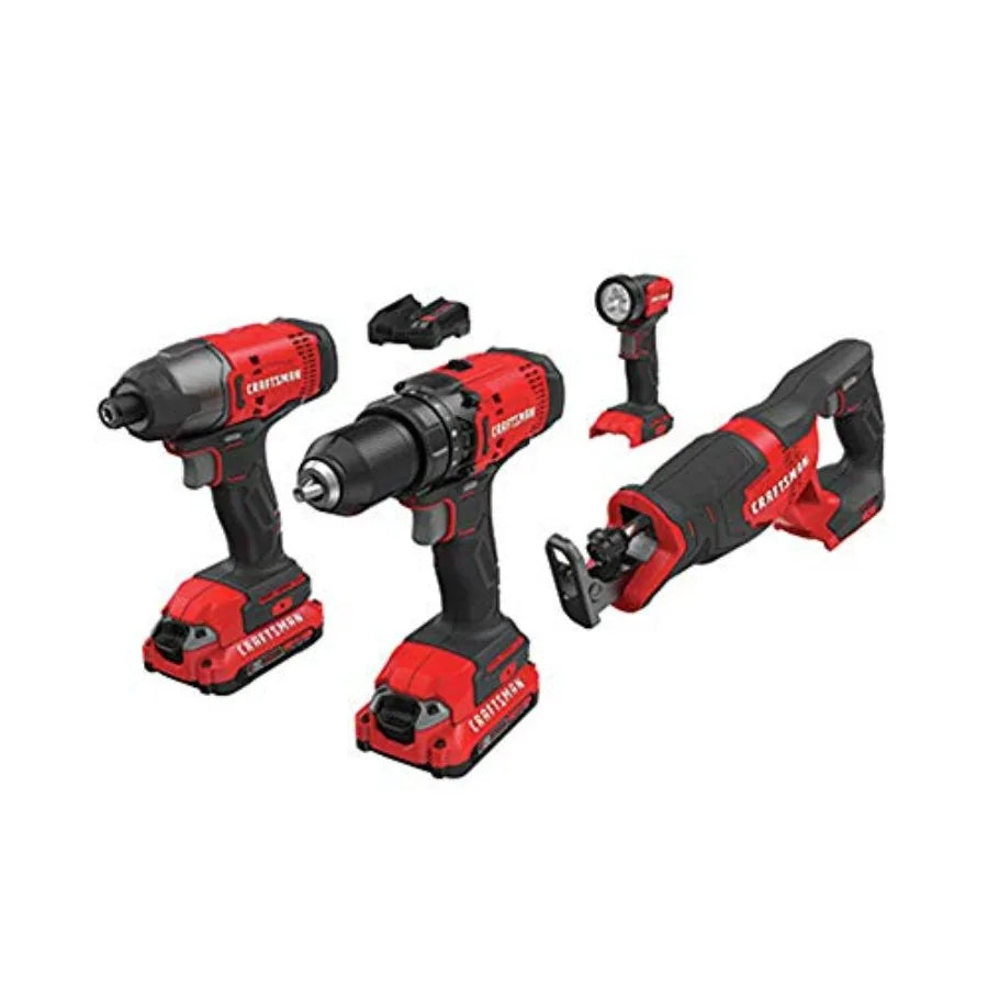 NONEDIY 20V Cordless Four Tool Combo Kit With 2Ah Battery