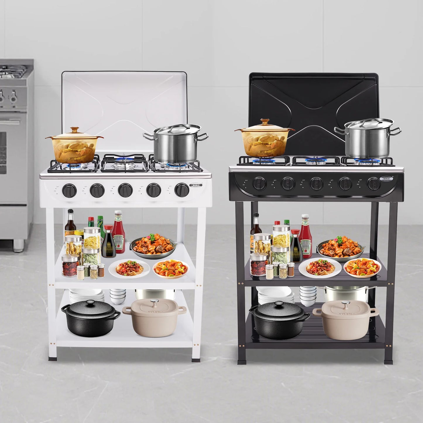 Five Burner Natural Gas Freestanding Grill For Outdoor Cooking