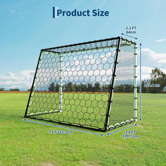 Portable Collapsible Soccer Goal Set With Rebounder Net For Quick Setup