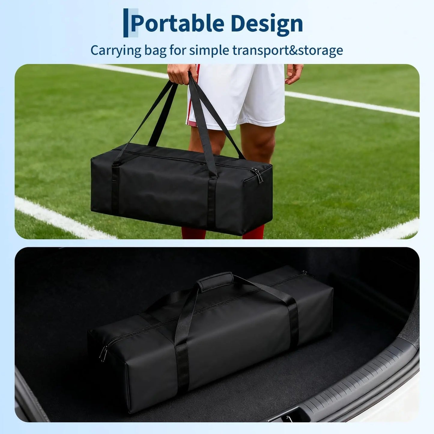 Portable Collapsible Soccer Goal Set With Rebounder Net For Quick Setup