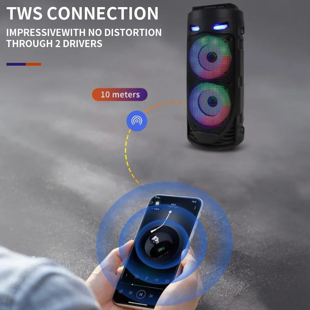 ALLOET 16W Portable Bluetooth Speaker Deep Bass Lights