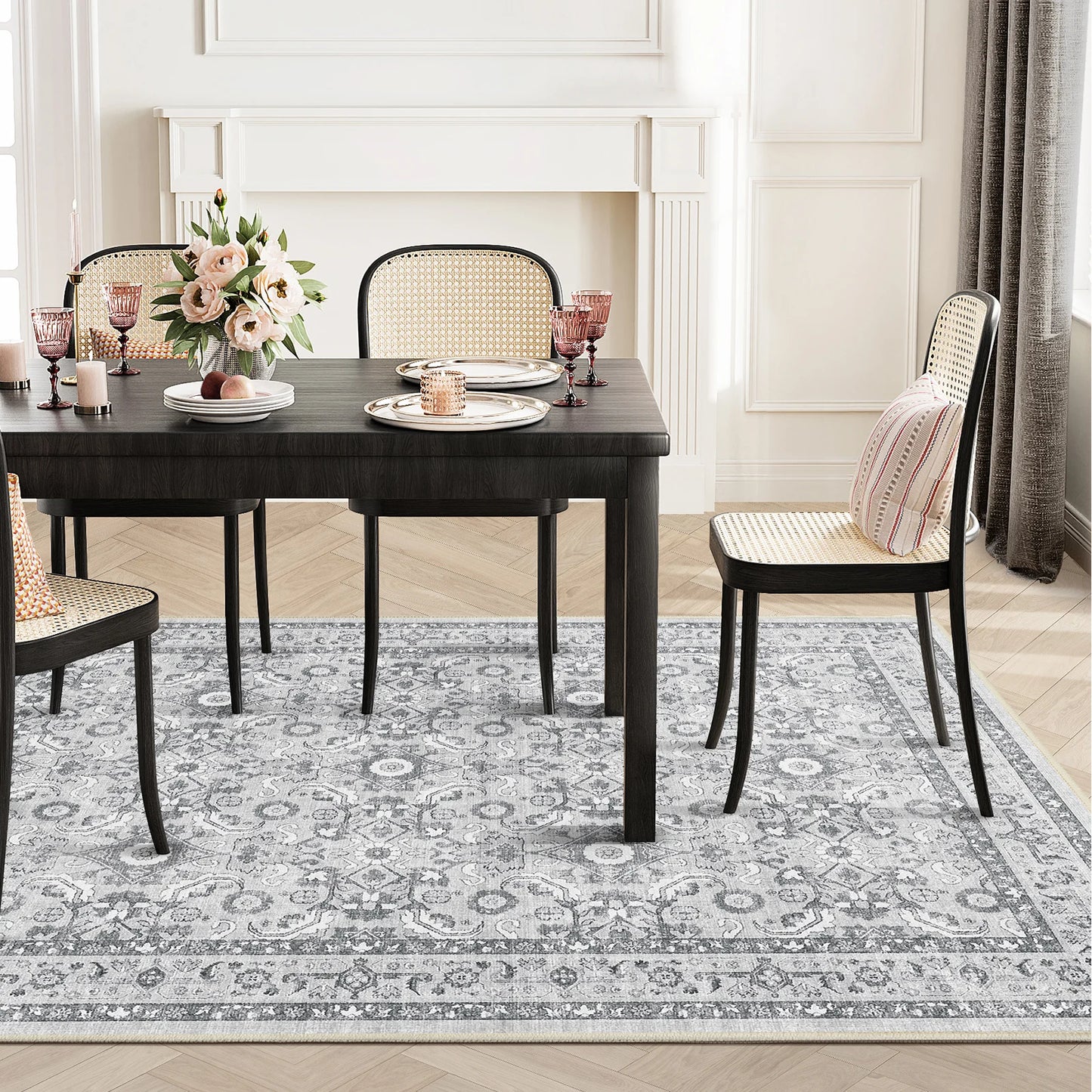 Noned Persian Floral Hand Tufted Living Room Area Rug